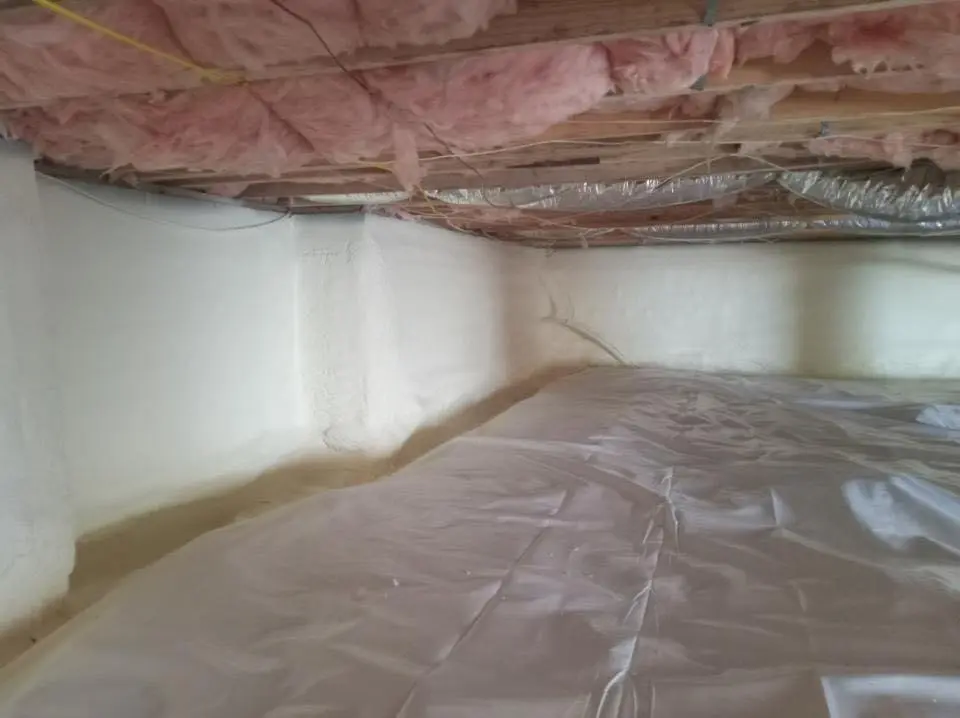 Crawl space encapsulation with closed-cell spray foam for Flat Roof Repair in Stuart